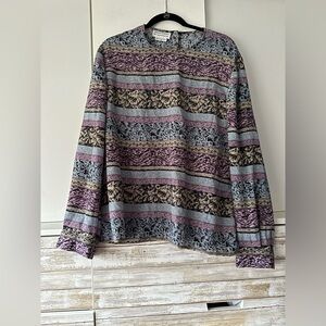 Chic Striped Long Sleeve Blouse